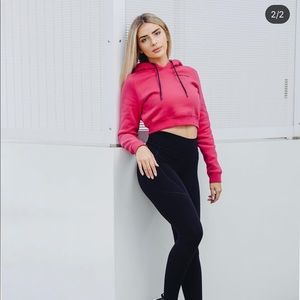 Alphalete hot pink cropped hoodie